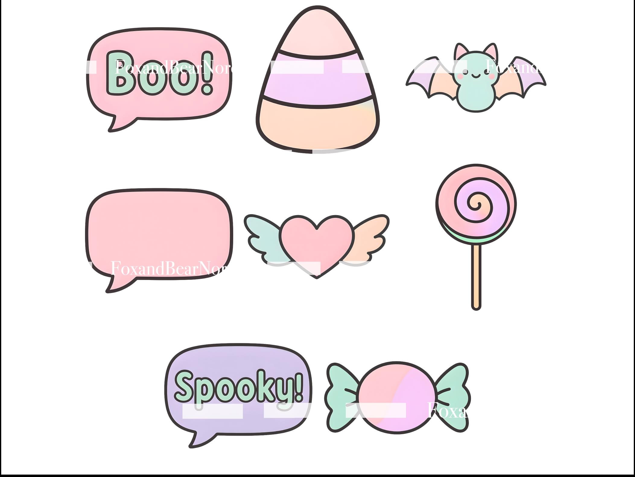 Pastel Kawaii Ghost Clipart PNG Bundle Cute Halloween Ghosts Pastel Halloween Sublimation PNG Pumpkin Spice Cozy Fall Ghosts Baby Ghost image 6
