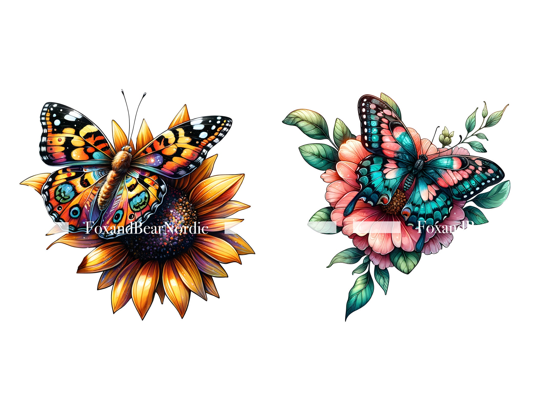 Watercolor Butterfly Clipart Butterflies PNG Bundle Watercolor Clipart Commercial Use Watercolor Clip Art Digital Stickers Download image 4