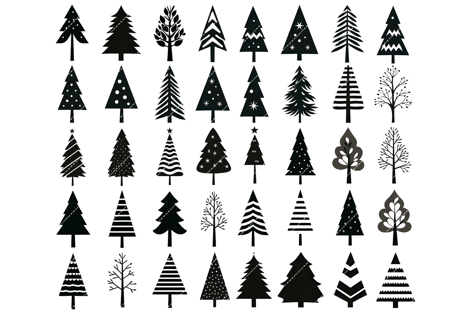 Tree Silhouette Christmas Clipart Christmas Tree PNG Clipart Christmas PNG Commercial Use Digital Stickers Pine Tree PNG Digital Download image 4