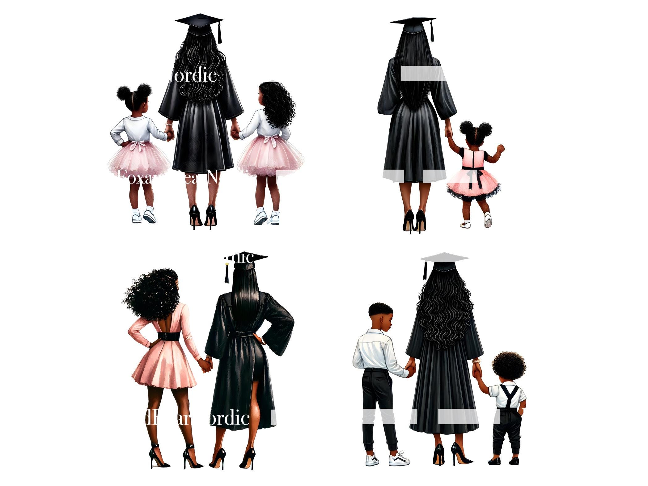 Black Mama Graduation PNG Doctor Graduation Clipart Graduation Girl PNG Graduation Cap Clipart for Graduation Cap Topper Commercial Use 2026 image 4