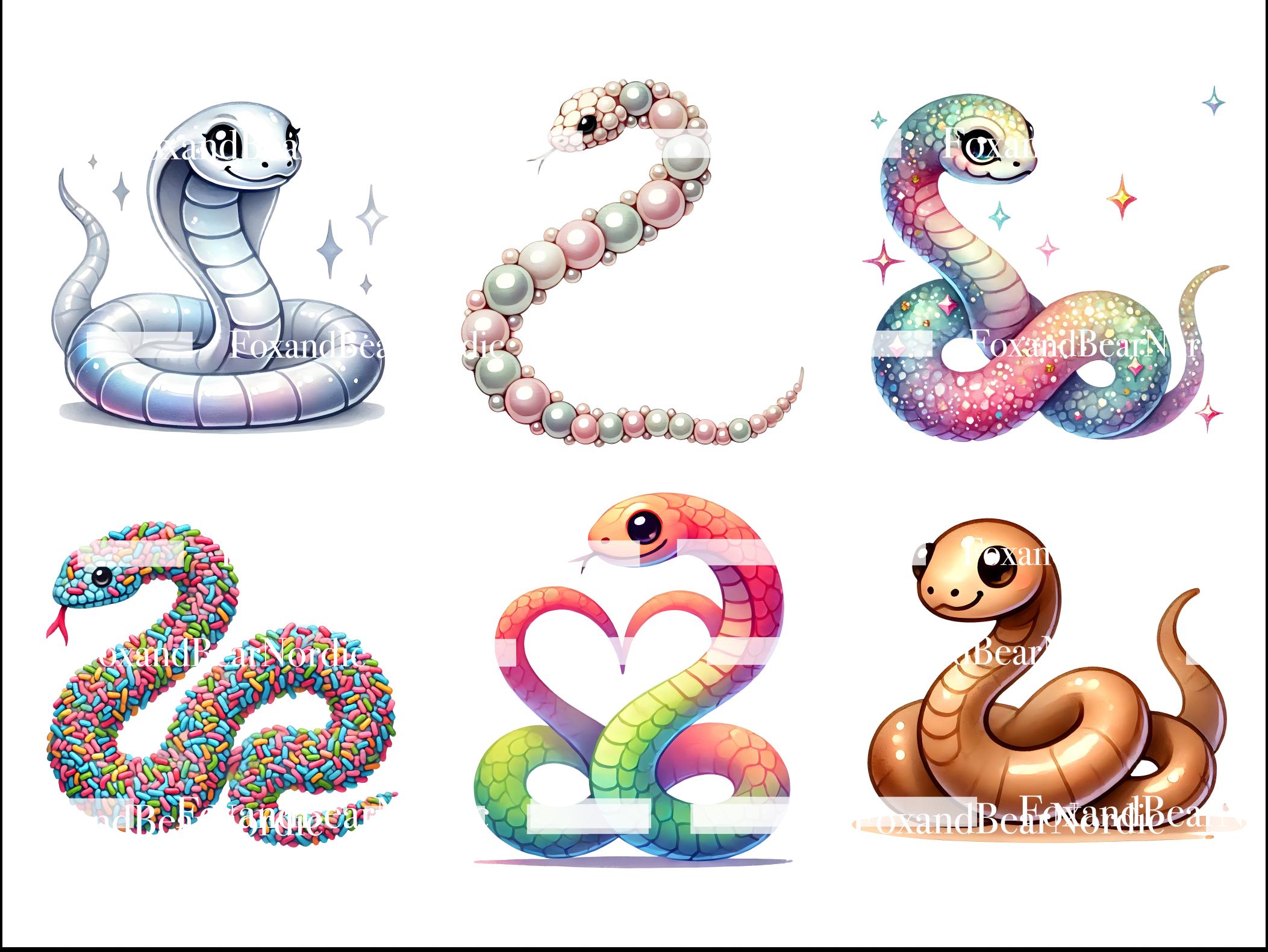 Cute Snake Clipart Animal Clipart PNG Chinese New Year Kids Clipart Baby Snake PNG Watercolor Clipart Watercolor Clip Art Commercial Use image 7