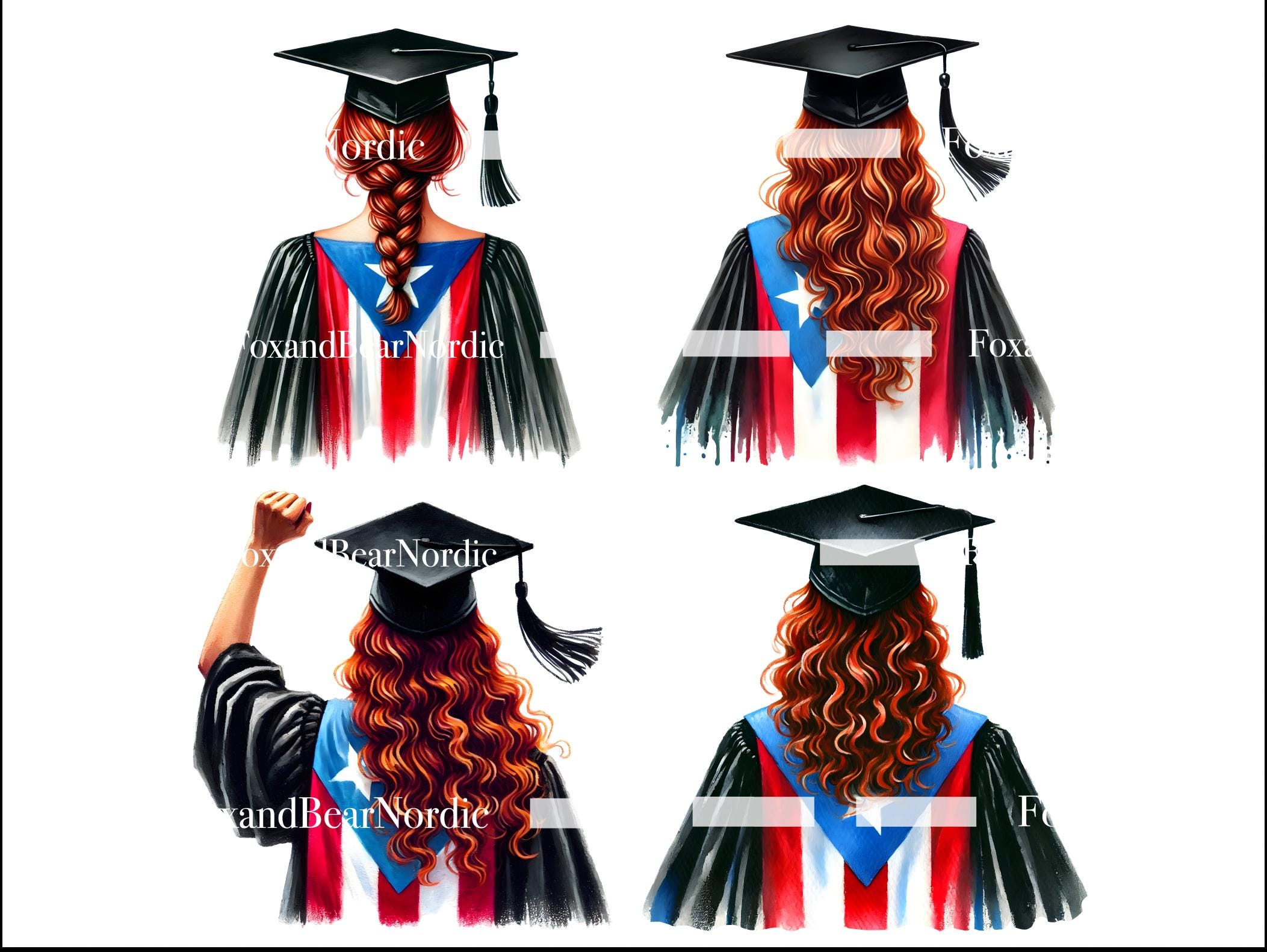 Puerto Rican Graduation PNG Graduation Clipart Graduation Girl PNG Clipart for Graduation Cap Topper Puerto Rican Flag Puerto Rico PNG 2026 image 4