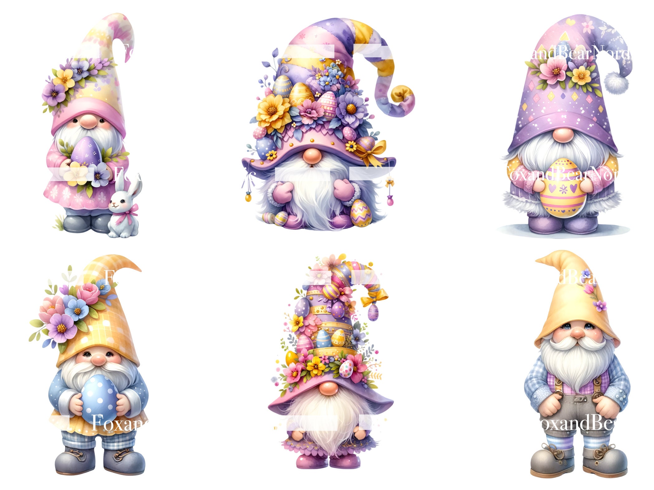 Watercolor Easter Gnomes Clipart PNG Gnome Clip Art Pastel Easter PNG Watercolor Clipart Commercial Use Watercolor Clip Art Digital Download image 6