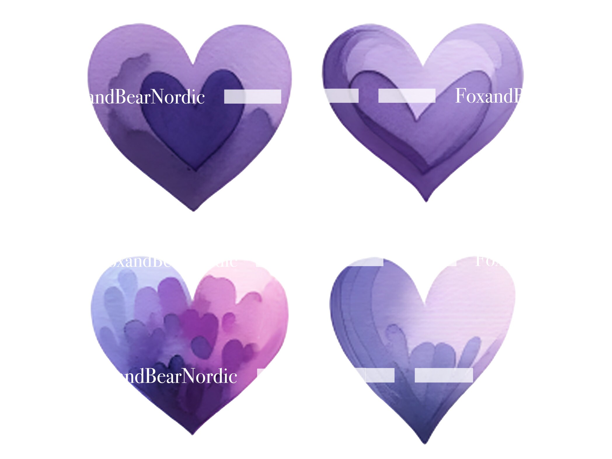 Watercolor Heart Clipart Heart PNG Valentines PNG Watercolor Clipart Watercolor Clip Art Digital Stickers Instant Download Commercial Use image 8