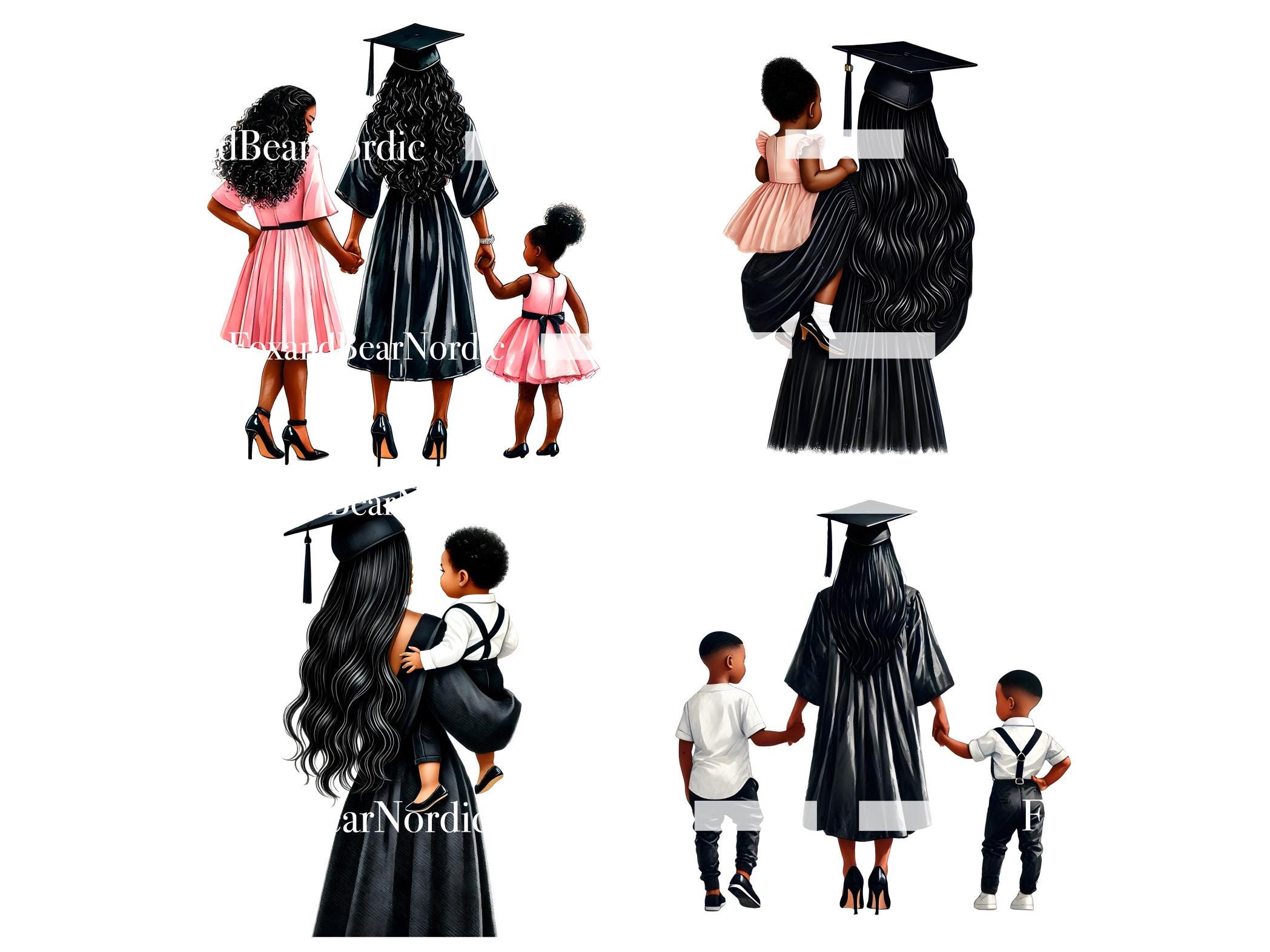 Black Mama Graduation PNG Doctor Graduation Clipart Graduation Girl PNG Graduation Cap Clipart for Graduation Cap Topper Commercial Use 2026 image 7