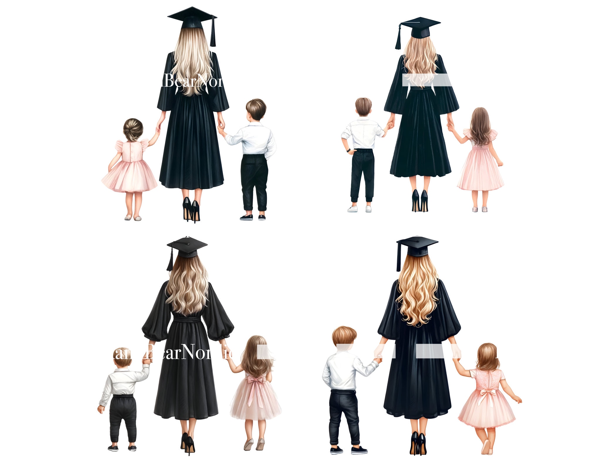 Watercolor Mama Graduation PNG Doctor Graduation Clipart Graduation Girl PNG Graduation Cap Clipart for Graduation Cap Topper Commercial Use image 6