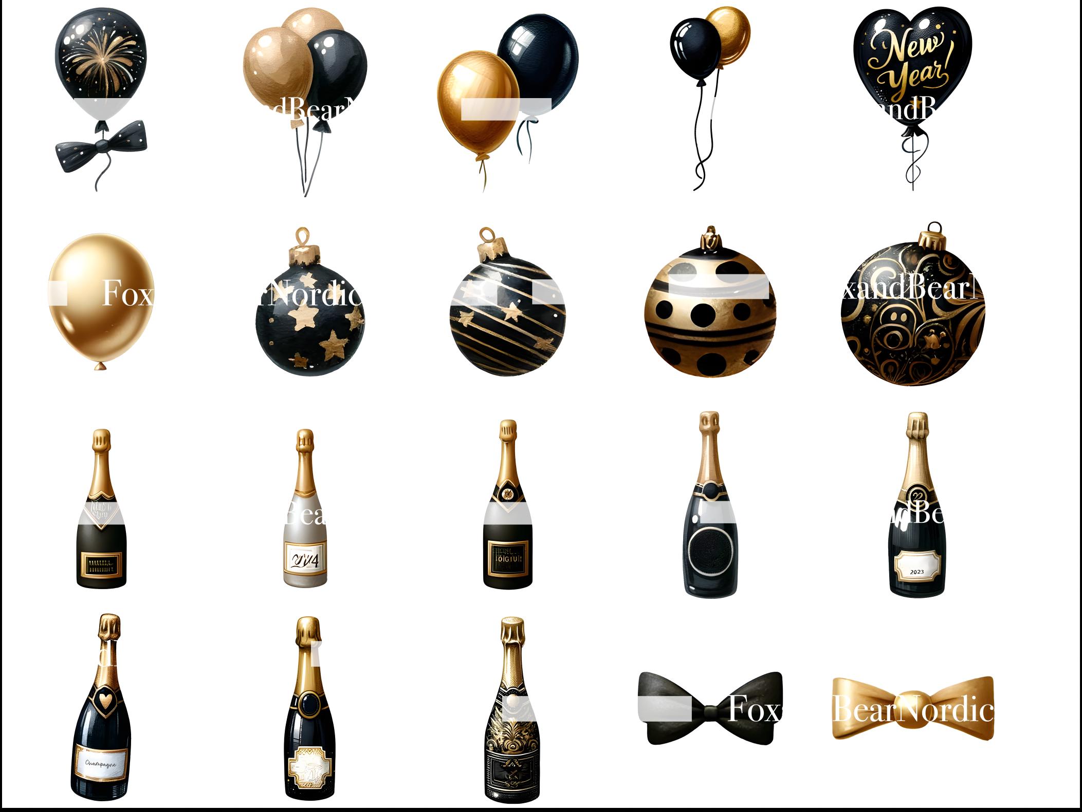 New Years PNG Digital Stickers Fireworks PNG 2026 PNG Balloon Clipart Watercolor Clipart Commercial Use Watercolor Clip Art Digital Download image 4