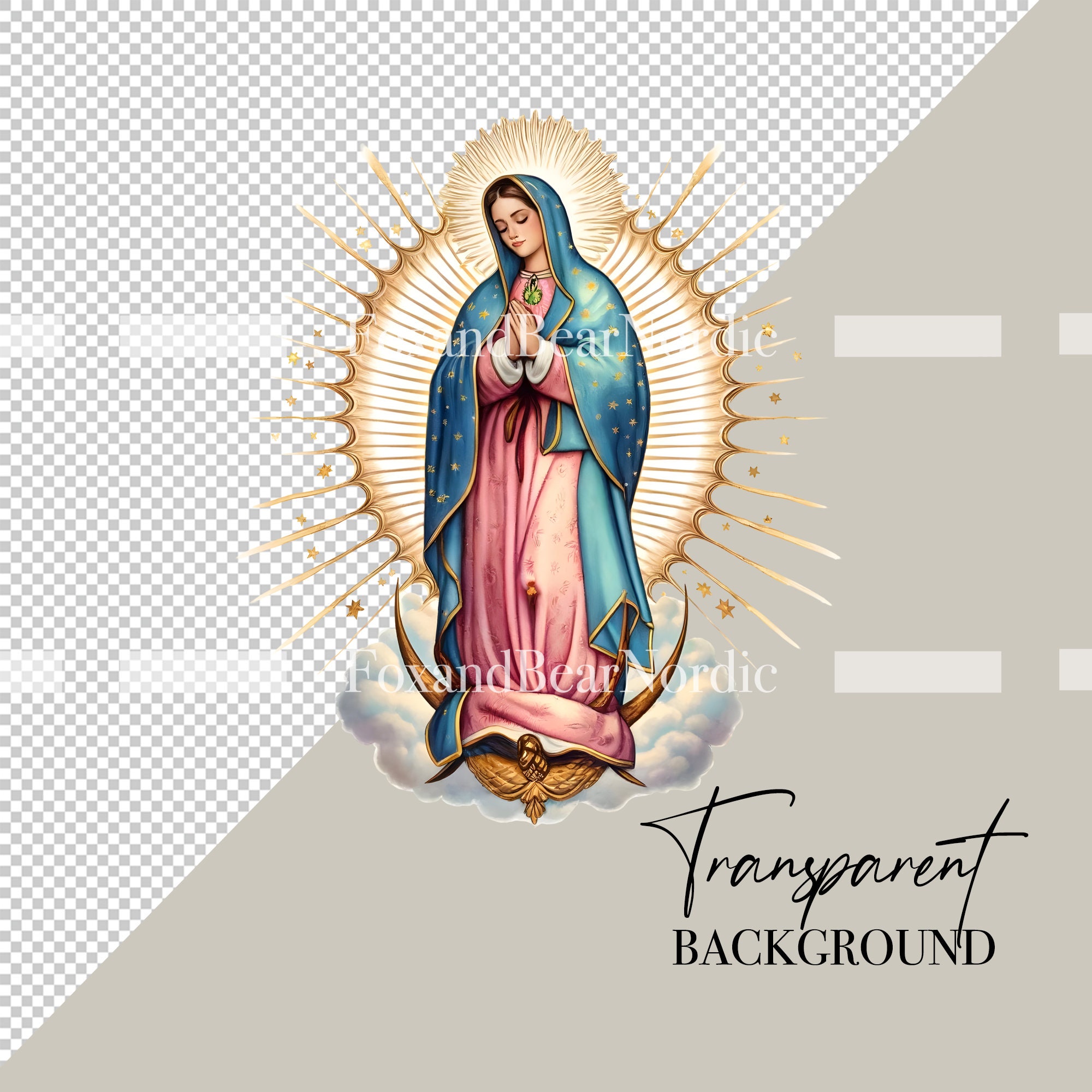 Watercolor Virgen De Guadalupe PNG Virgin Mary Prayer Journal Christian Planner Lady of Guadalupe Clipart for Mexican Graduation Cap Topper image 3