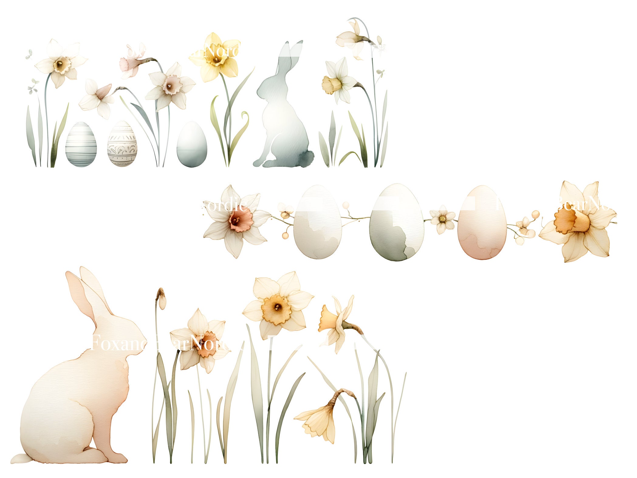 Watercolor Easter Border Clipart PNG Happy Easter Clip Art Pastel Easter PNG Border Watercolor Clipart Watercolor Clip Art Commercial Use image 5