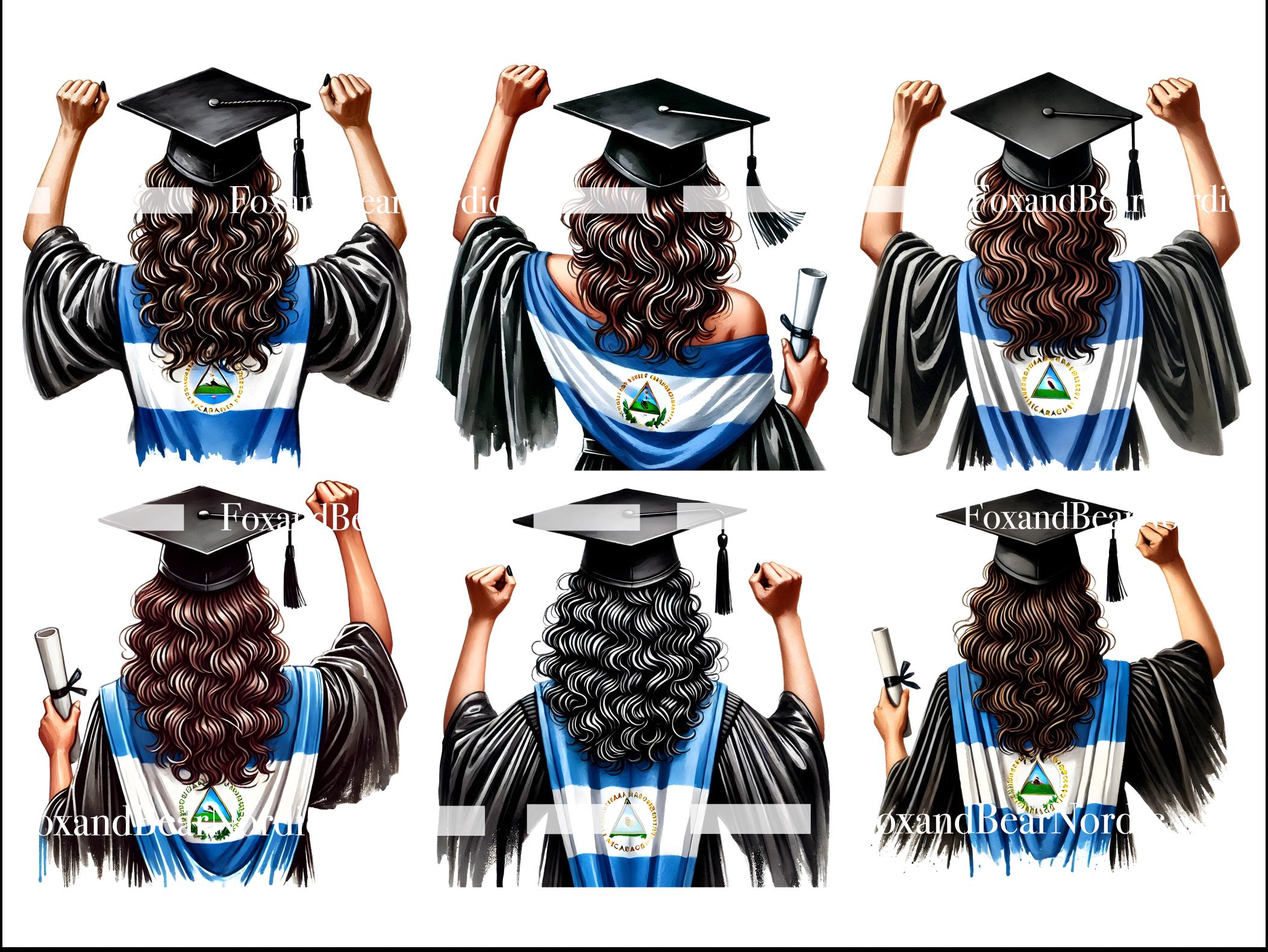 Nicaraguan Graduation PNG Graduation Clipart Graduation Girl PNG Clipart for Graduation Cap Topper Nicaragua Flag Latina Graduation 2026 image 4