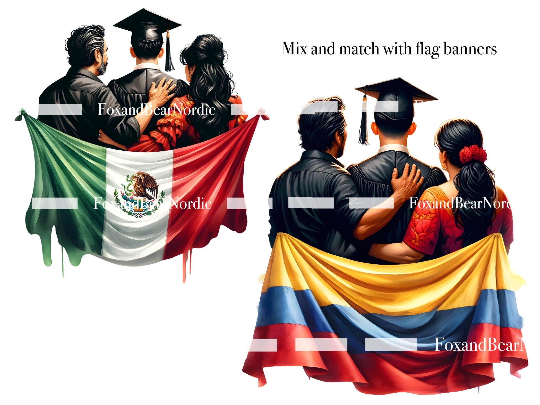 Mexican Graduation PNG Graduation Clipart Graduation Boy PNG Clipart for Mexican Graduation Cap Topper Mexican Flag Colombia Puerto Rico image 4