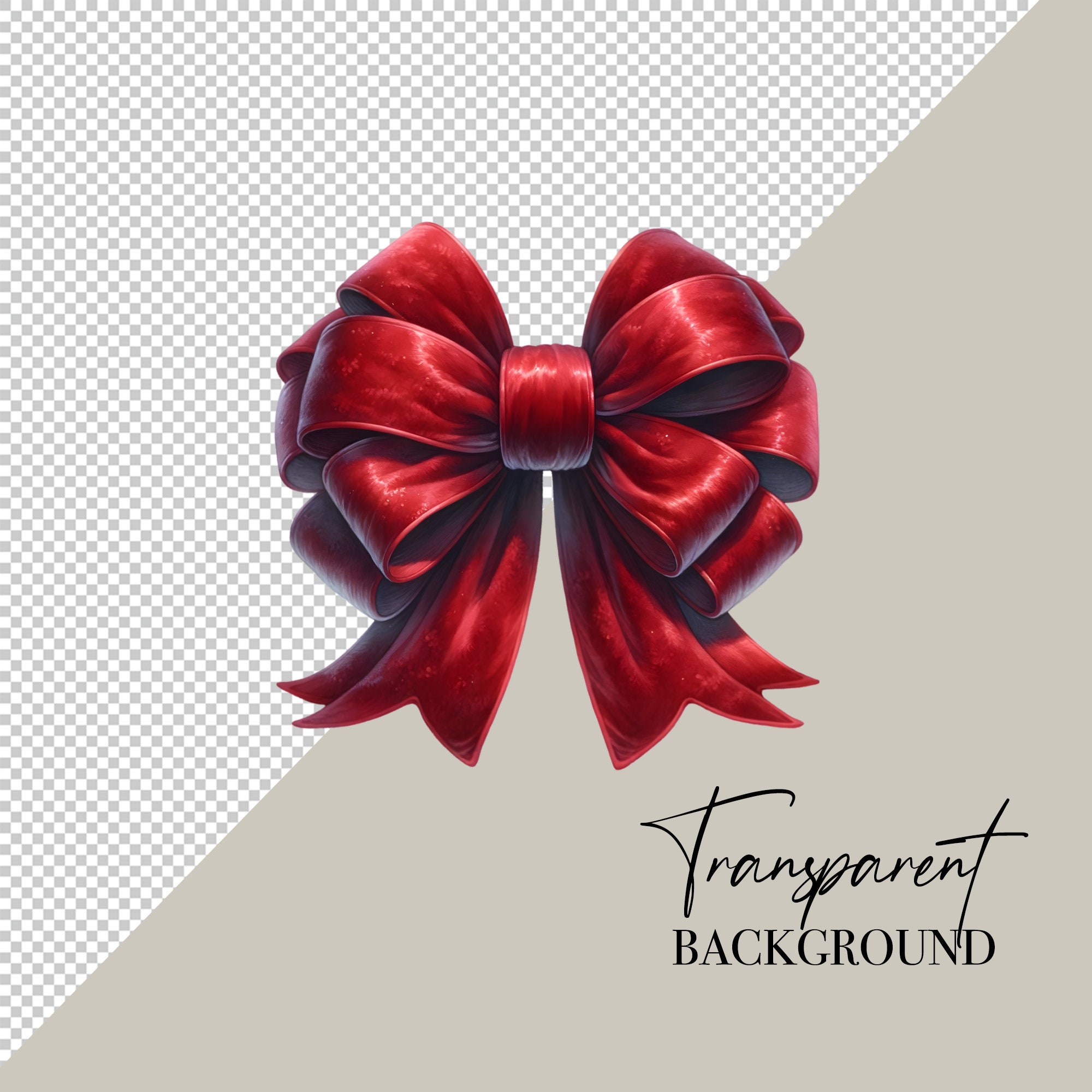 Ribbon Bow Watercolor Bows Clipart Red Bow Clip Art Christmas Gift Bow Clipart Christmas PNG Commercial Use Watercolor Clip Art image 3