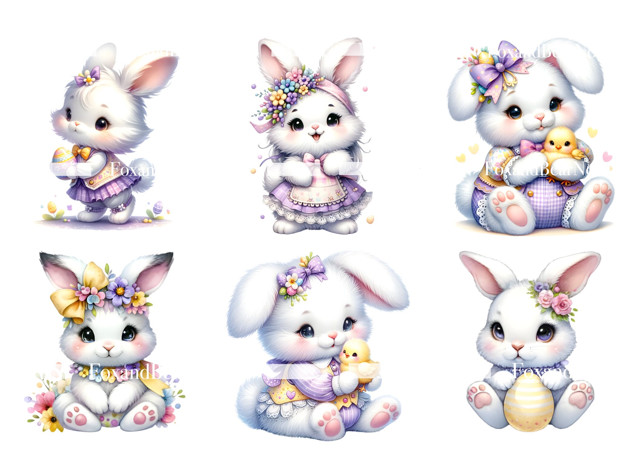 Watercolor Easter Bunny PNG Rabbit Bunny Clipart Pastel Easter PNG Watercolor Clipart Watercolor Clip Art Commercial Use Digital Download image 6