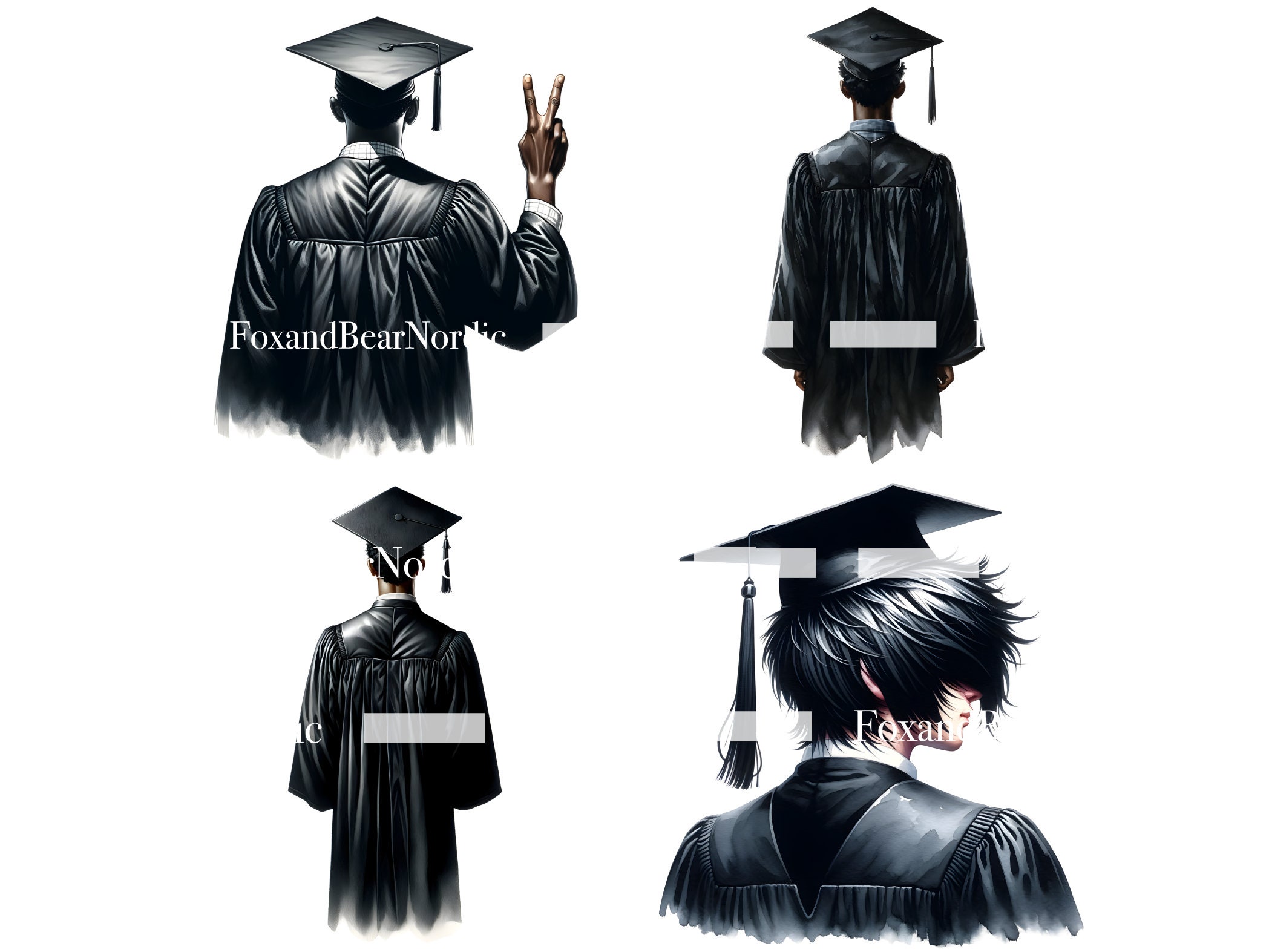Watercolor Graduation PNG Doctor Graduation Clipart Graduation 2026 Clipart Graduation Cap Clipart Male Graduation Commercial Use 2026 image 10