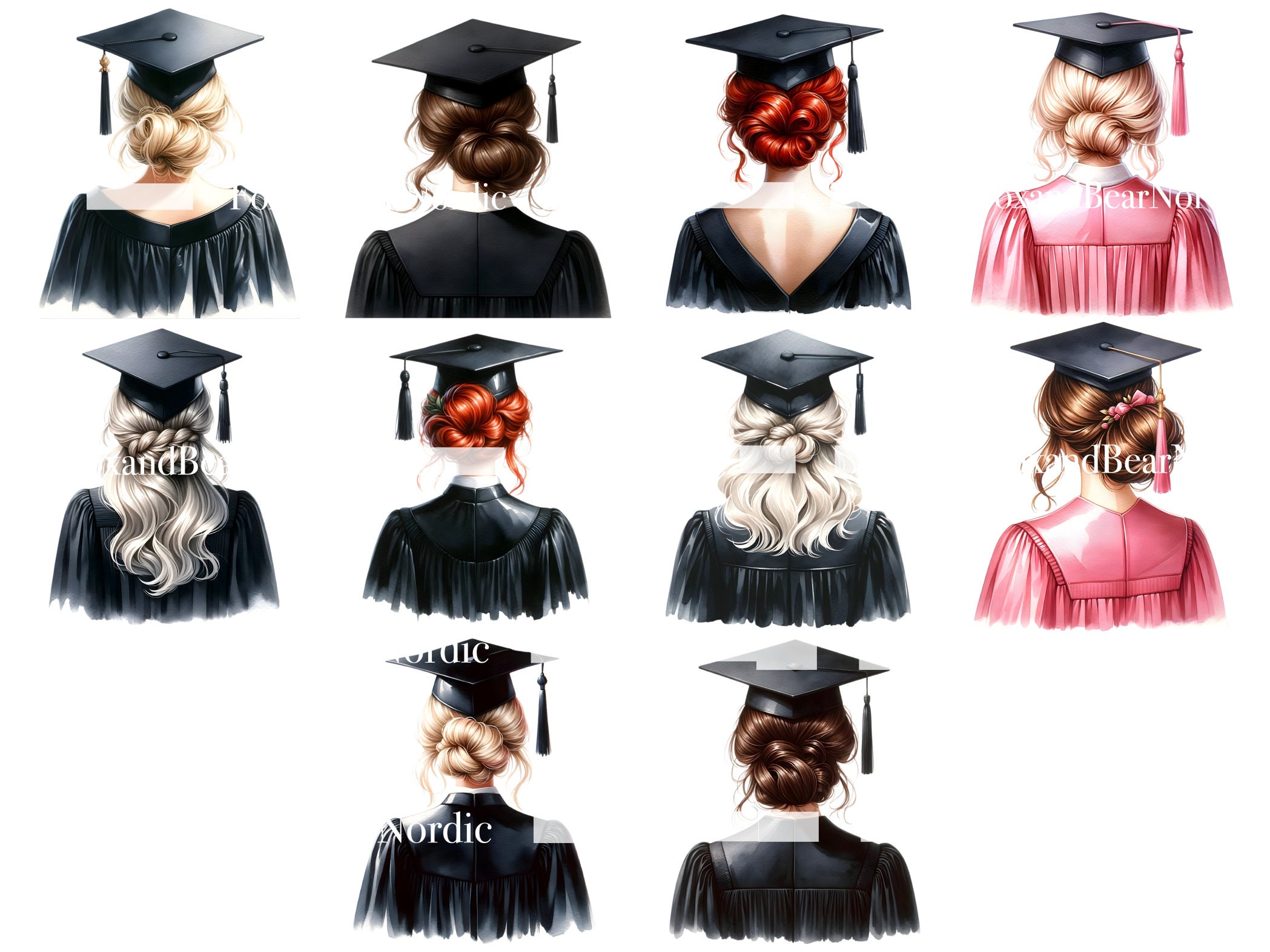 Watercolor Graduation PNG Doctor Graduation Clipart Graduation Girl PNG Graduation Cap Watercolor Clipart Senior 2026 PNG Commercial Use image 6