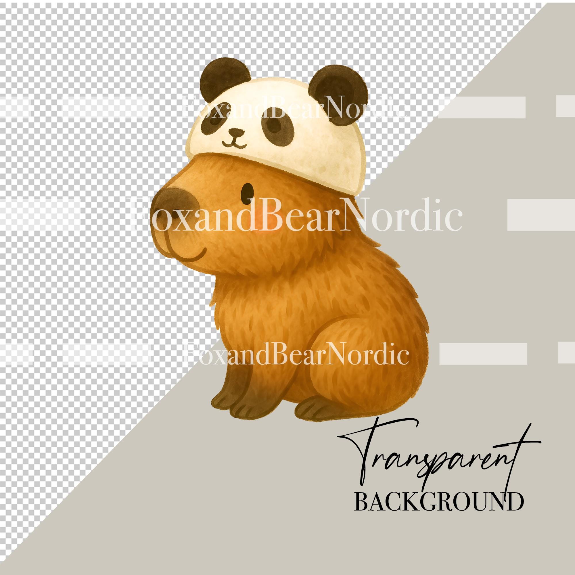 Watercolor Capybara Clipart Animal Clipart PNG Kids Clipart Capybara Birthday PNG Capy bara Fruit Watercolor Clipart Clip Art Commercial Use image 3