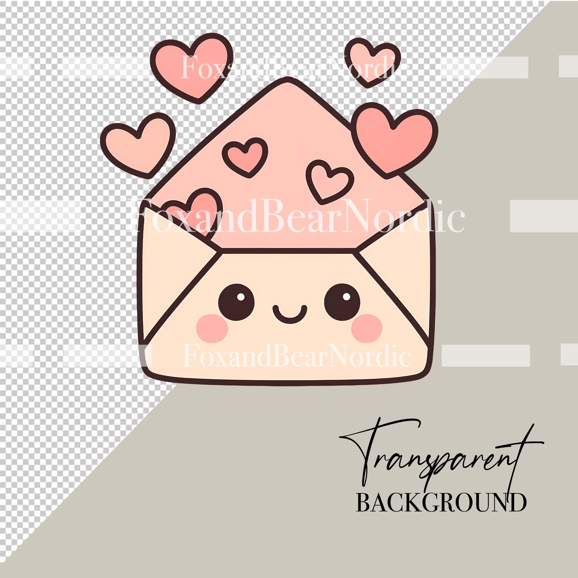 Kawaii Valentine’s Clipart PNG Bundle | 25 Valentine Cute Hearts, Candy, Cupcakes & Love Characters | Pastel Pink Romantic PNG, 300 DPI image 3