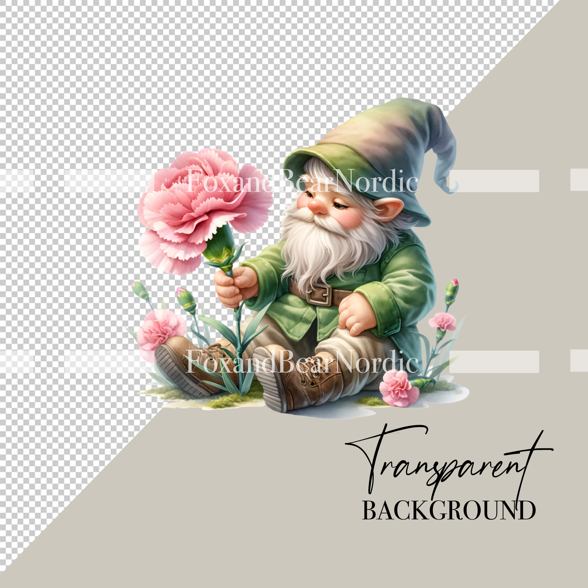 Watercolor Birth Month Flower Gnomes Clipart Birth Flower Clipart PNG Gnome Clip Art Watercolor Clipart Watercolor Clip Art Commercial Use image 3