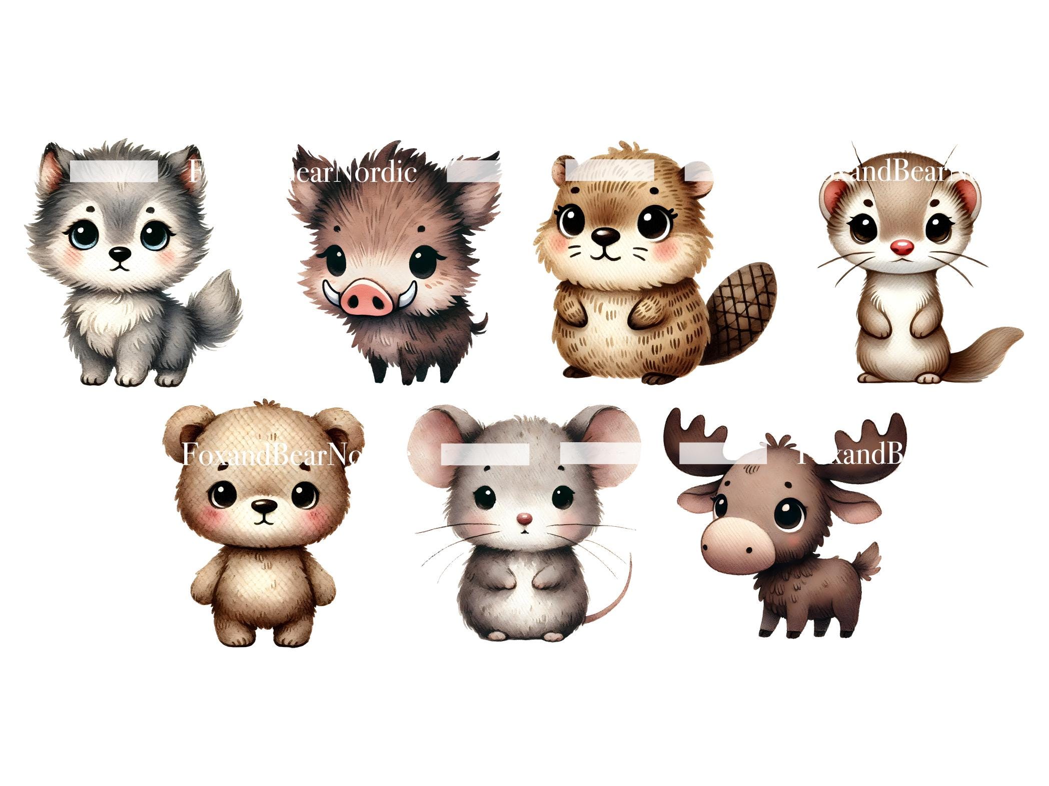 Woodland Animals Clipart: Nursery PNG Images (Commercial Use) image 6