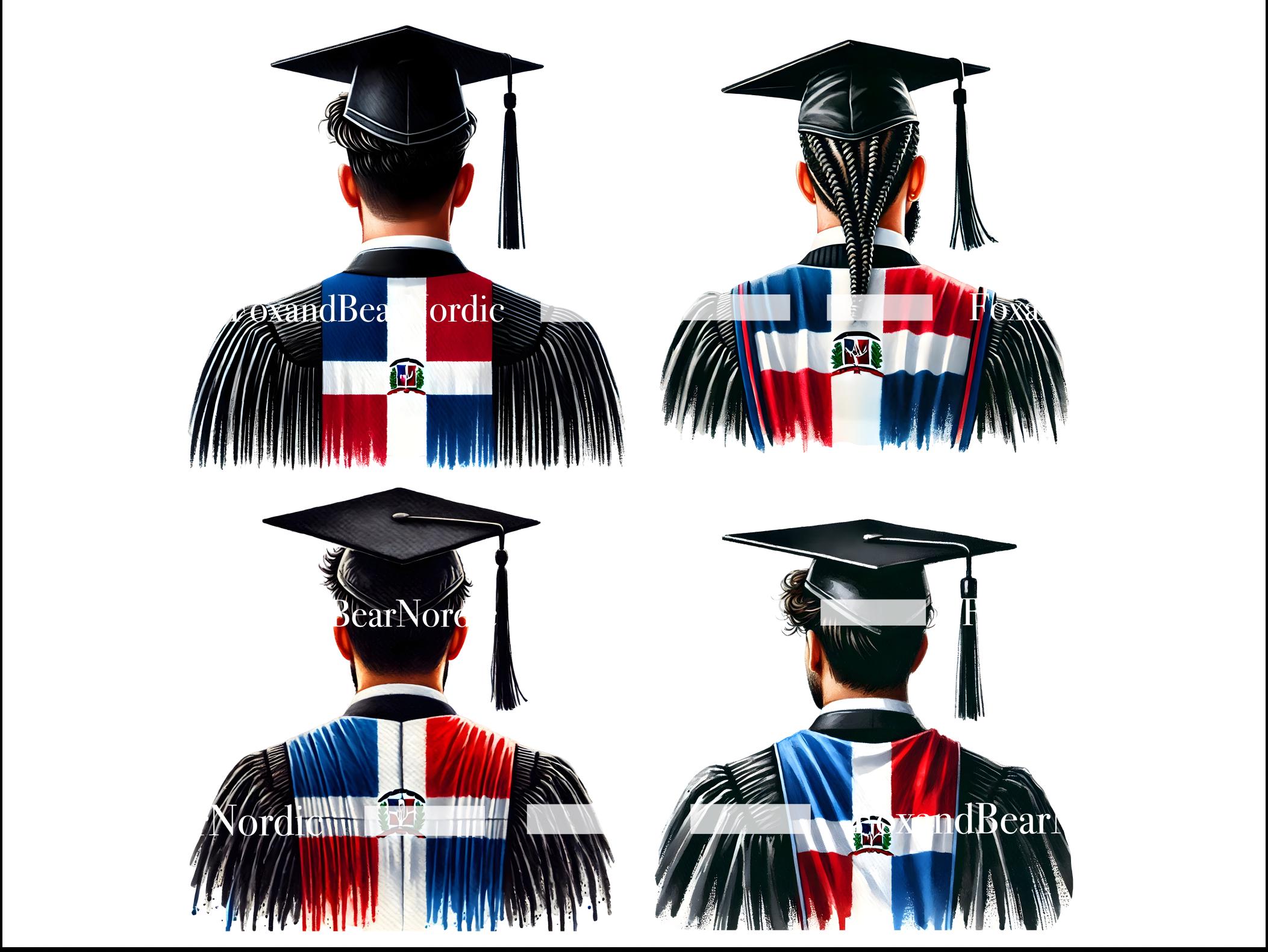 Dominican Graduation PNG Graduation Clipart Graduation Boy PNG Clipart for Graduation Cap Topper Dominican Republic Flag Commercial Use image 4