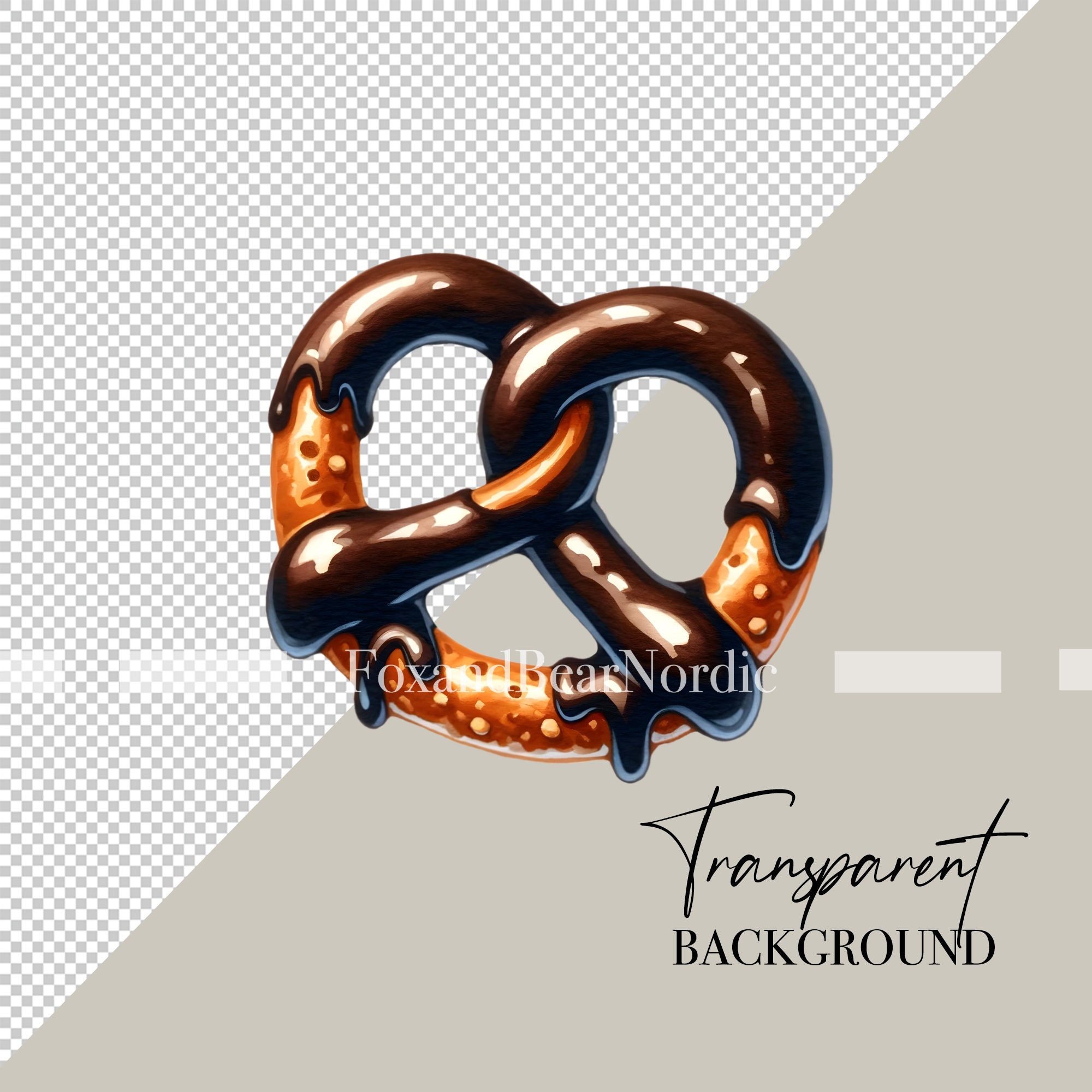 Watercolor Pretzel Clipart Pretzels Food Clipart Chocolate Pretzels Watercolor Clipart Watercolor Clip Art Digital Download Commercial Use image 3