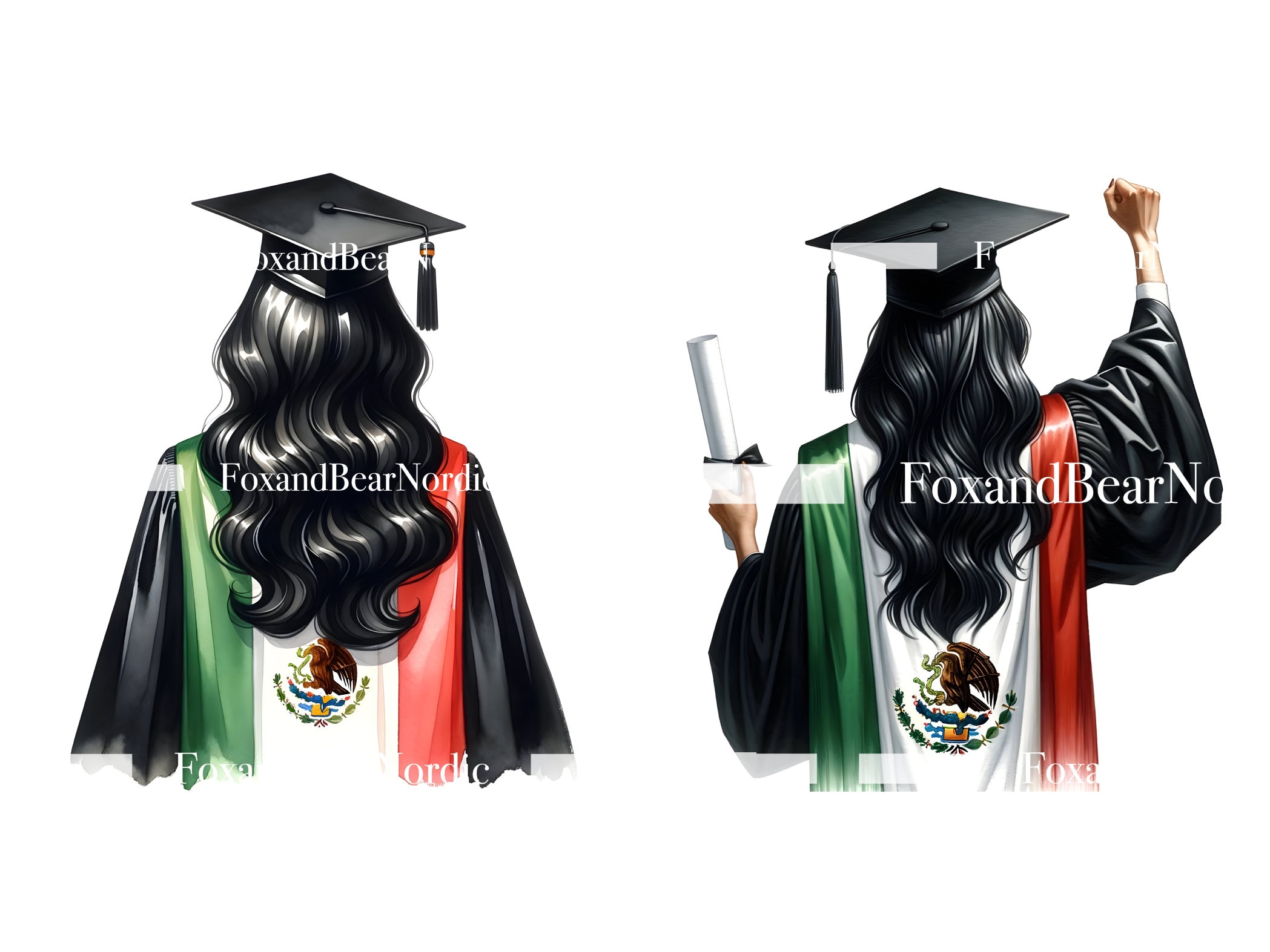 Mexican Graduation PNG Graduation Clipart Graduation Girl PNG Clipart for Mexican  Graduation Cap Topper Mexican Flag Commercial Use 2026 image 4