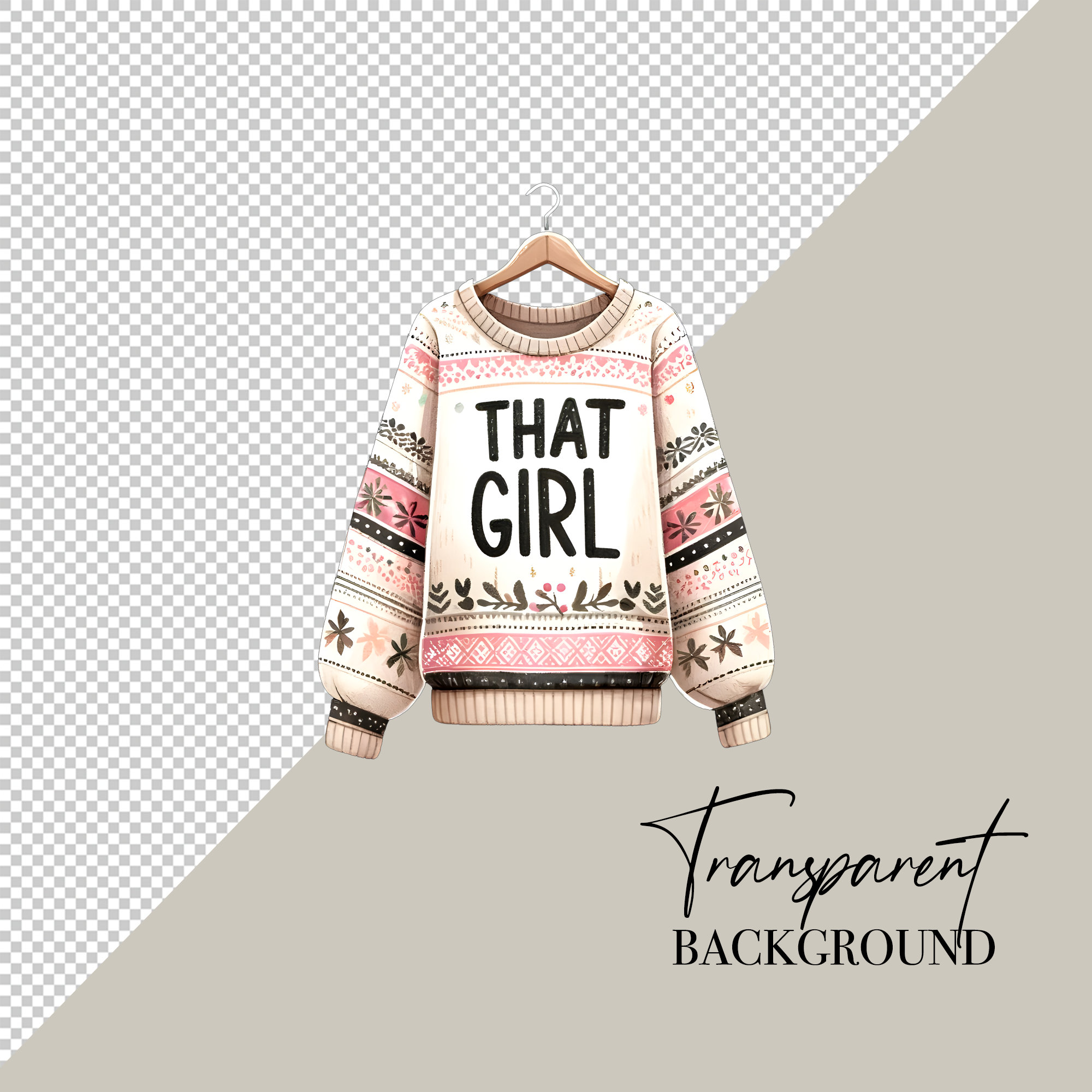 Cozy Pink Christmas PNG That Girl Planner Christmas Clipart Watercolor Clipart Commercial Use Watercolor Clip Art Digital Stickers Download image 3