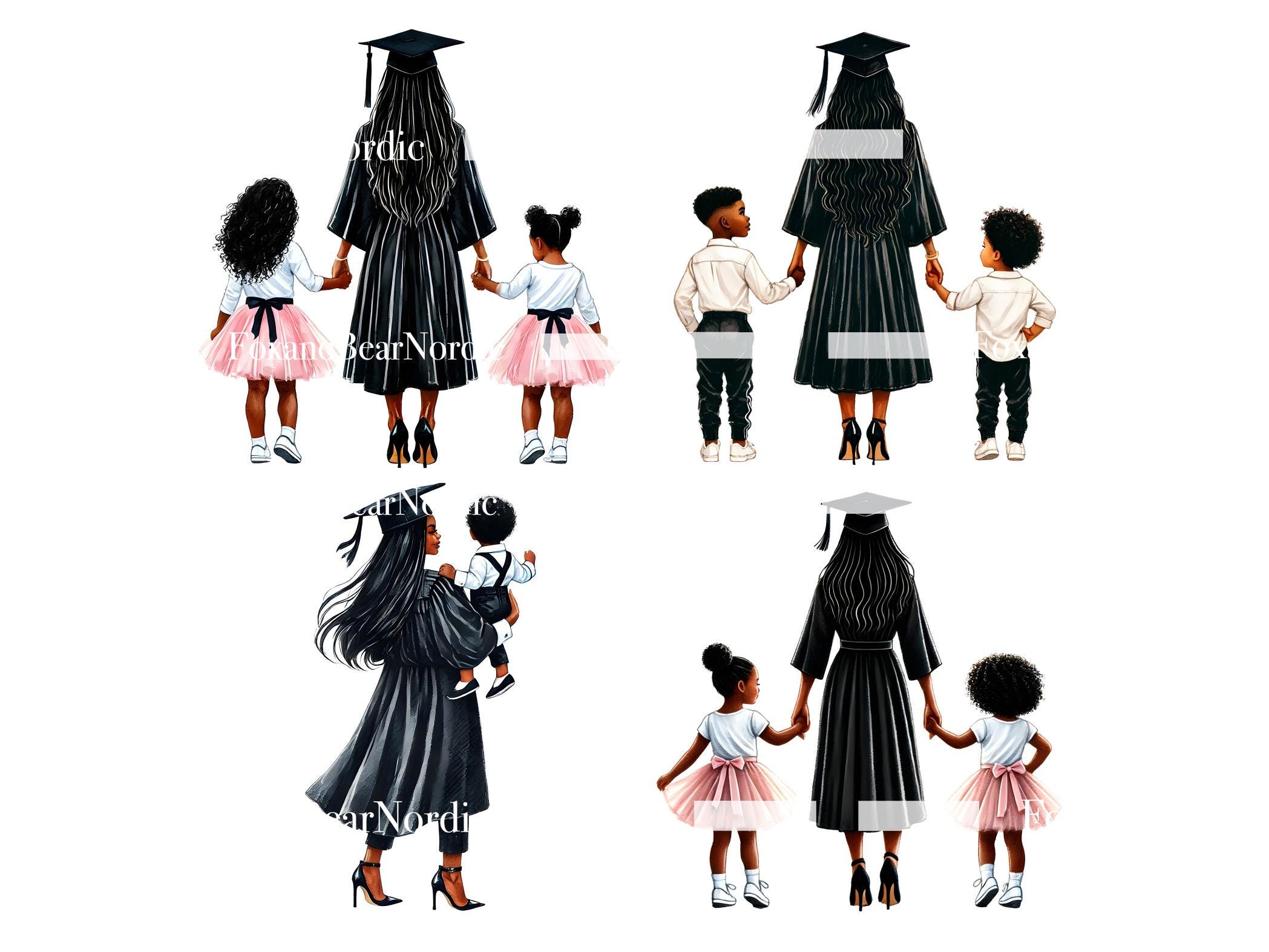 Black Mama Graduation PNG Doctor Graduation Clipart Graduation Girl PNG Graduation Cap Clipart for Graduation Cap Topper Commercial Use 2026 image 6