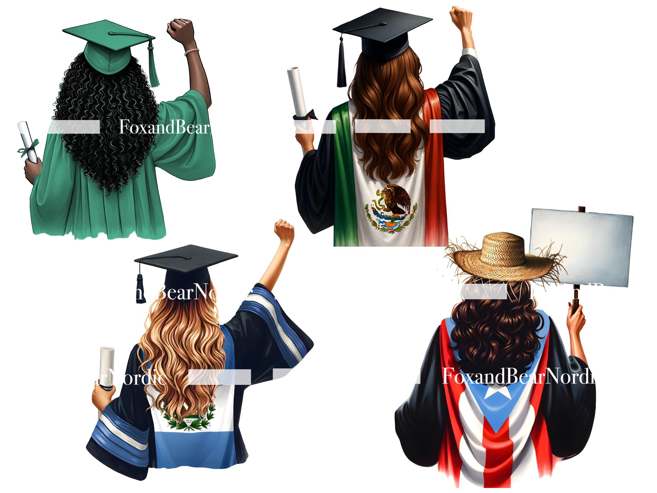Custom Graduation Clipart, Personalized Family Illustration, 1 Character PNG image 2