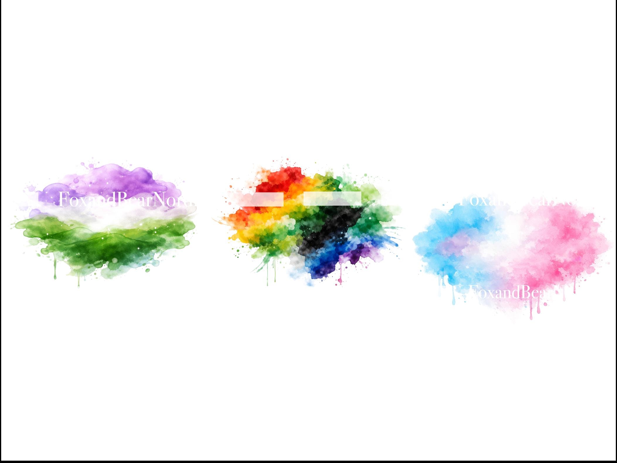 Pride Flag Watercolor Clipart Bundle (27 PNG Files, Commercial Use) image 6