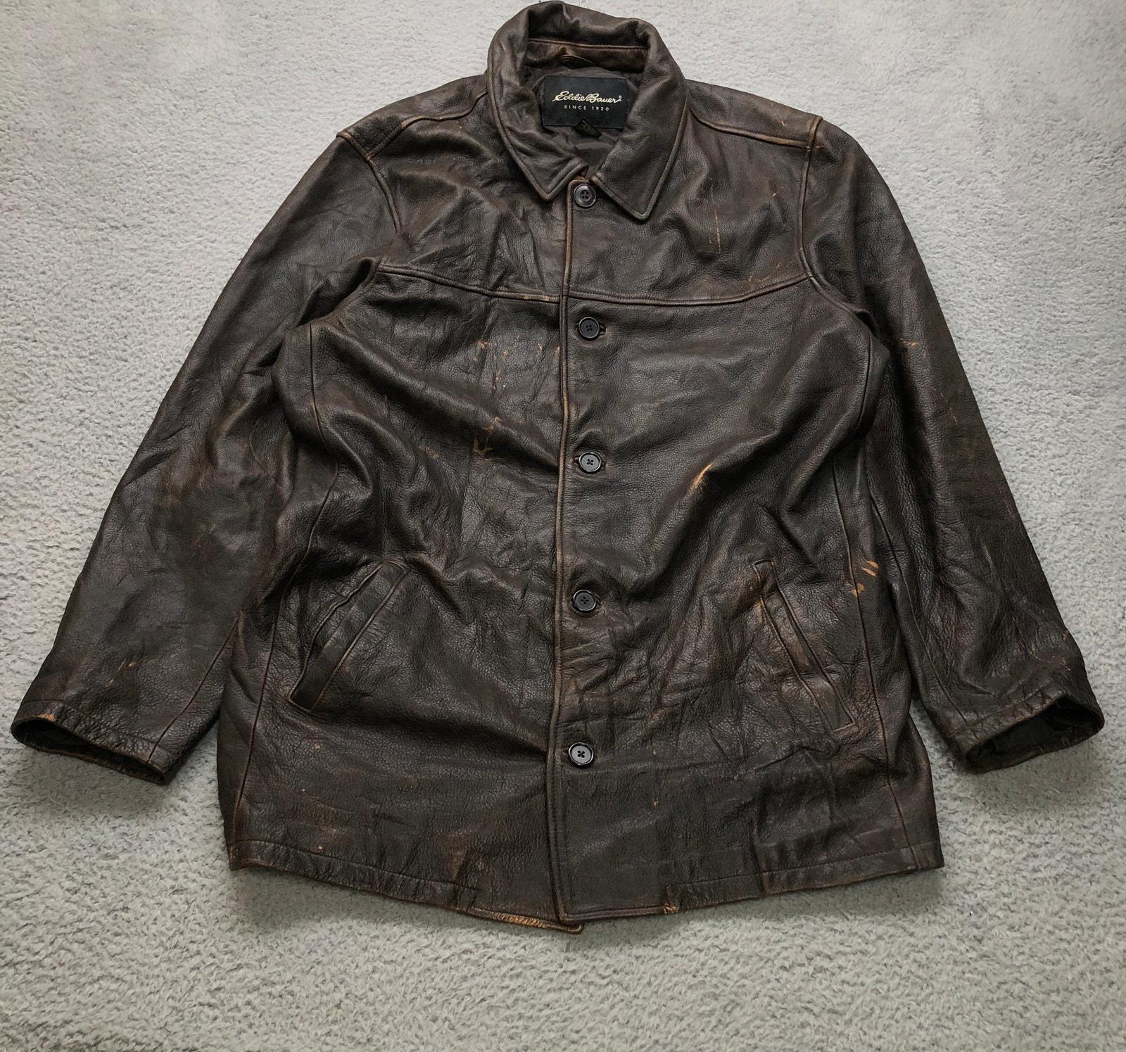 Eddie Bauer Leather Jacket - Etsy UK