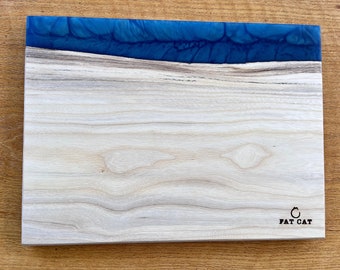 12x16 Hackberry and Epoxy Live Edge Cutting/Serving/Charcuterie Board
