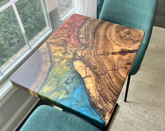 Featured listing image: Custom Live Edge River Table 36"-60" | Walnut | Maple | Cherry | Dining Table | Kitchen Table | Desk | Coffee Table  ***TABLE TOP ONLY***