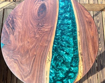 Custom Live Edge 24" Round Walnut | Cherry Burl | Maple | Epoxy River Side Table | Bistro Table | End Table | Pub Table | *Table top only*
