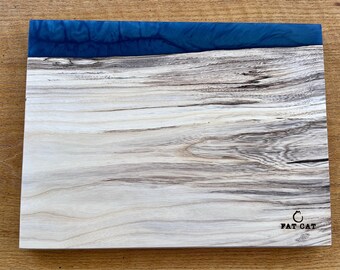12x16 Hackberry and Epoxy Live Edge Cutting/Serving/Charcuterie Board