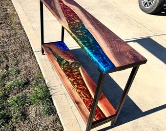 Custom 60" Console Table | Entryway Table | TV Table with Shelf