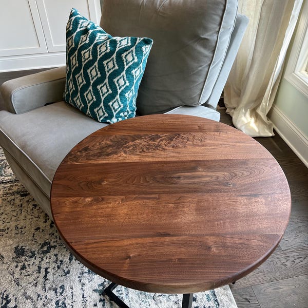 Custom Round/Square/Rectangular Wood Table Top: Walnut, Cherry, or Maple