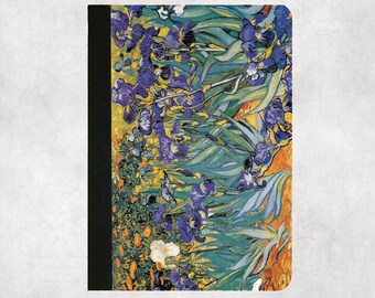 iPad Case Blue Irises Van Gogh, Folio Soft TPU/Rubber,Pro 13 M4,Pro 12.9,11,10.5,Mini 6,10.2 9th,8th,Air 6th gen M2,Air7 M3,Floral Botanical