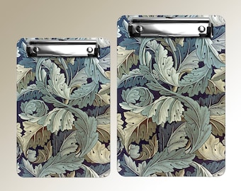 William Morris Acanthus Clipboard A4 & A5 sizes, Document Board, Office Stationery for Nurses, Students, Teachers, Note-taking for Trips