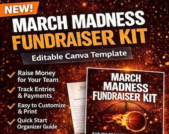 March Madness Fundraiser Kit | Editable Bracket Template (Digital Download)