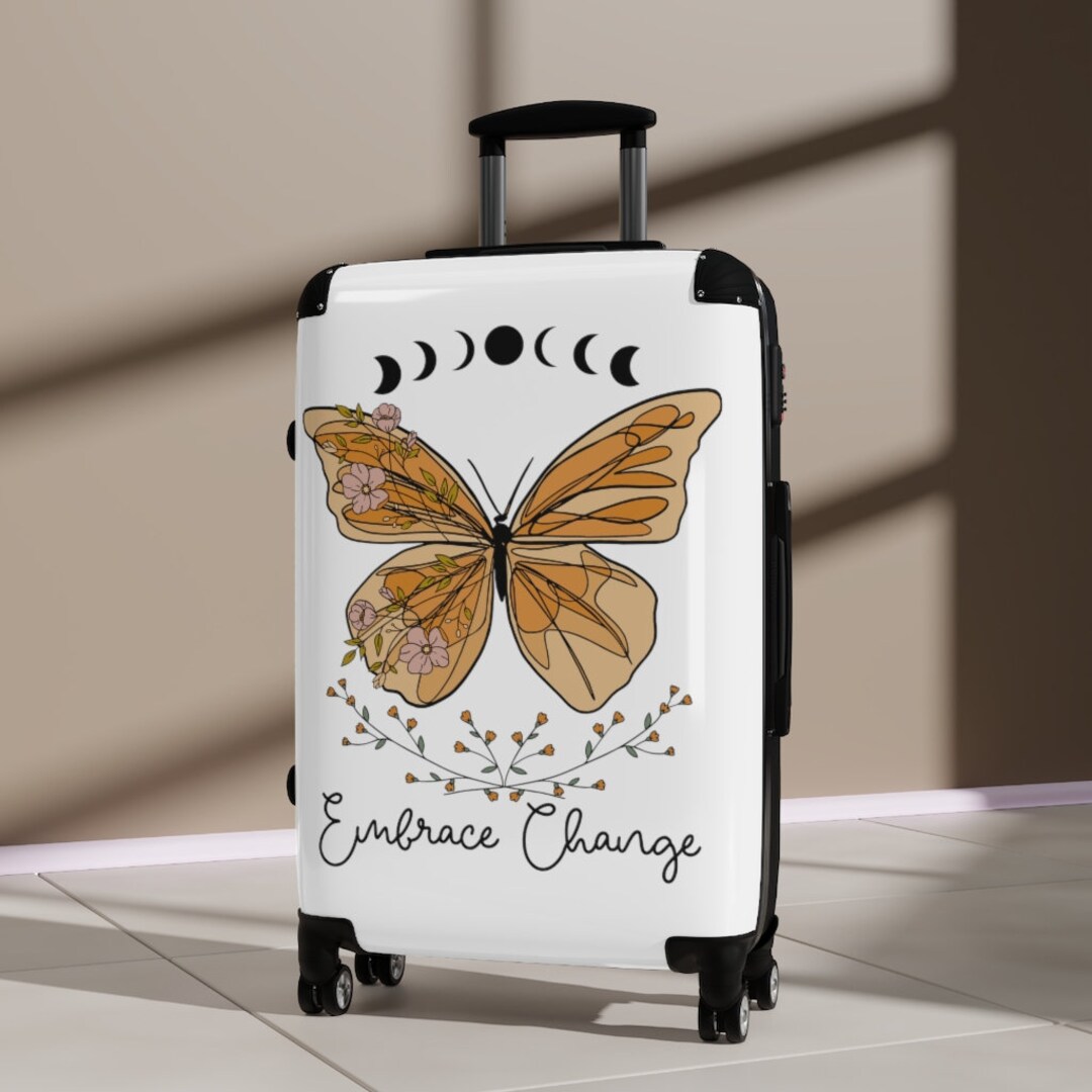 Nature Cottagecore Suitcase, Celestial Suitcase, Hardcover Luggage