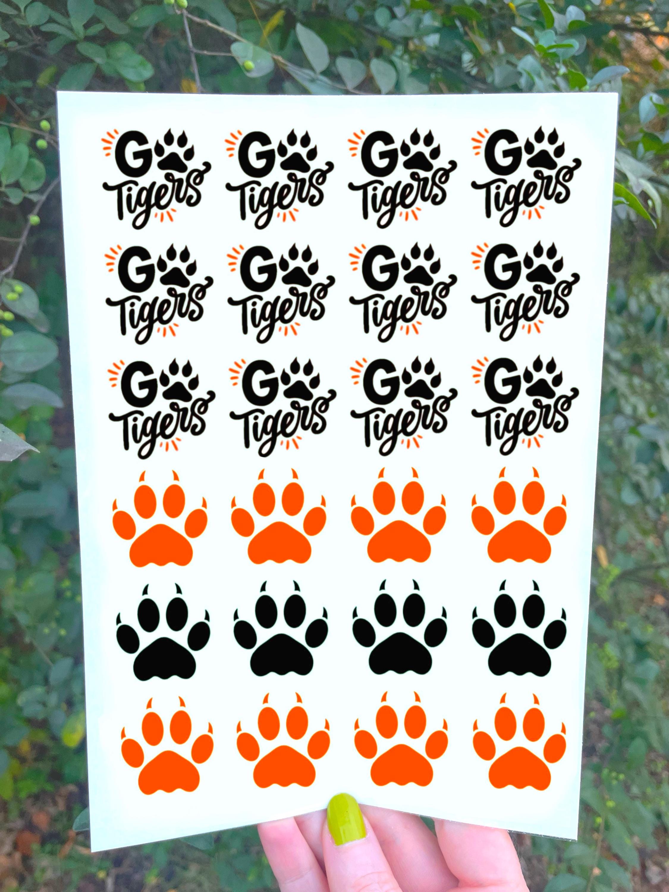 Tiger Tattoos, Tiger Team Temporary Tats, Spirit Tats, Cheer Tats