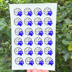 Paw Print Volleyball Tattoos, Custom, Choose Your Colors, Spirit Tattoos, Volleyball Team