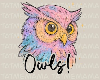 Owls PNG, Owl Mascot Digital Download, Spirit Design, Trending PNG