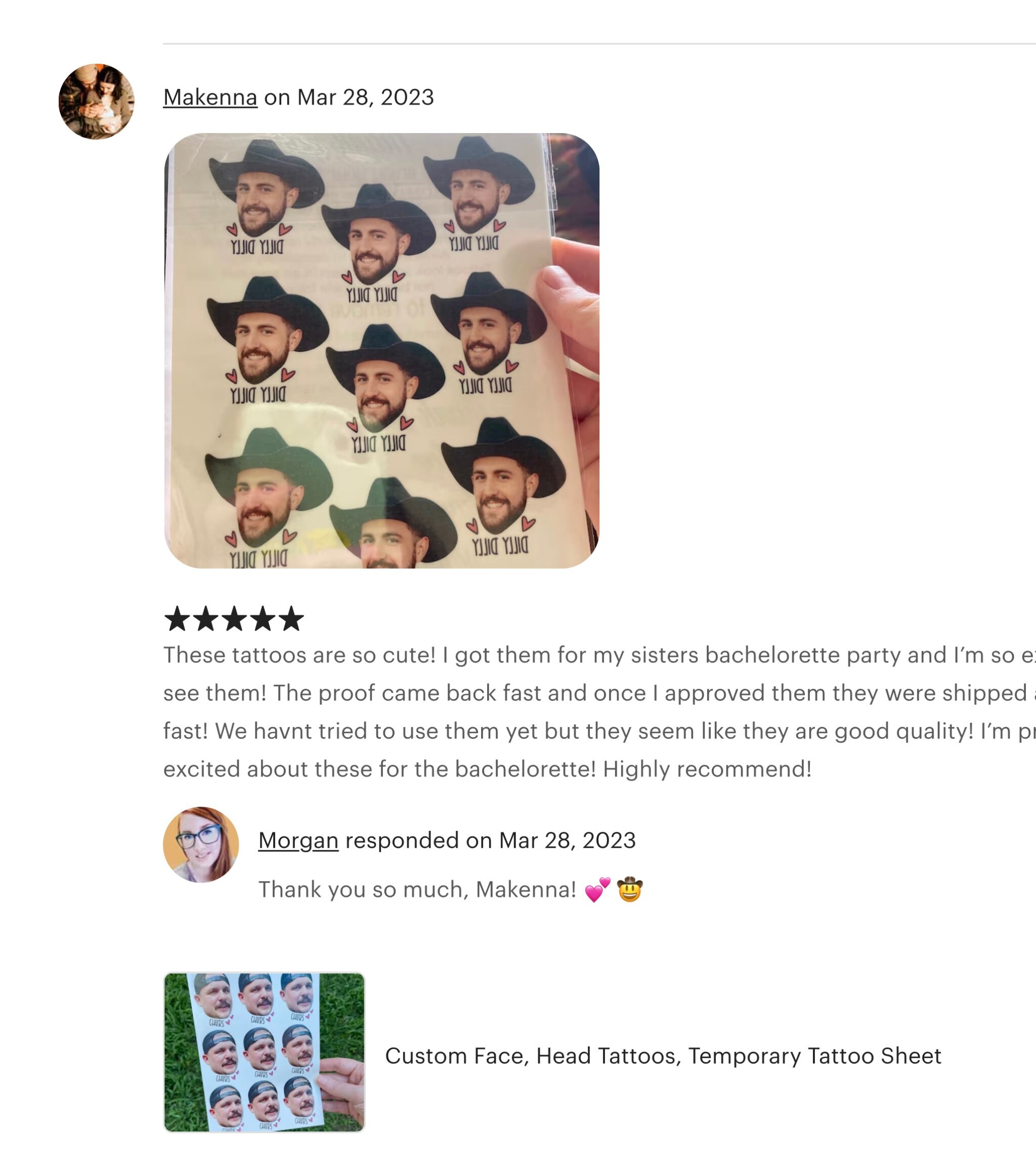 9 Custom Face Tattoos, Temporary Tattoo Sheet, Bachelorette, Birthday, Any Celebration!