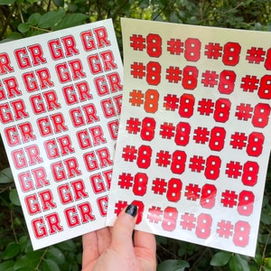 Custom Spirit Tattoos,  Varsity Letter or Number, Choose Your Colors