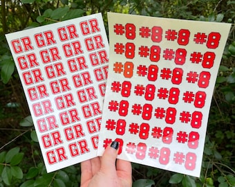 Custom Spirit Tattoos,  Varsity Letter or Number, Choose Your Colors
