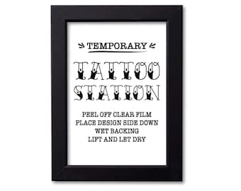 Tattoo Station Sign- Digital Download-Party Sign- Easy Print