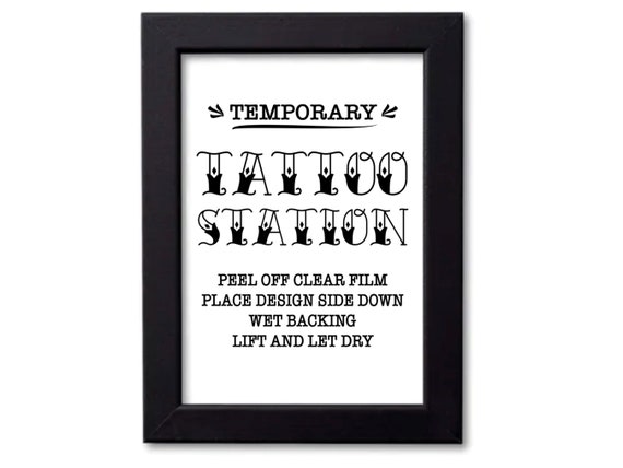Tattoo Station Sign- Digital Download-Party Sign- Easy Print