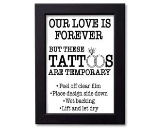 Wedding Tattoo Station Sign- Digital Download- Tattoo Bar Sign- Easy Print